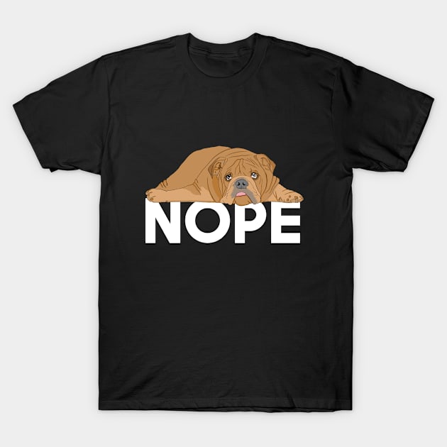 Bulldog - Bulldog Nope T-Shirt by Kudostees